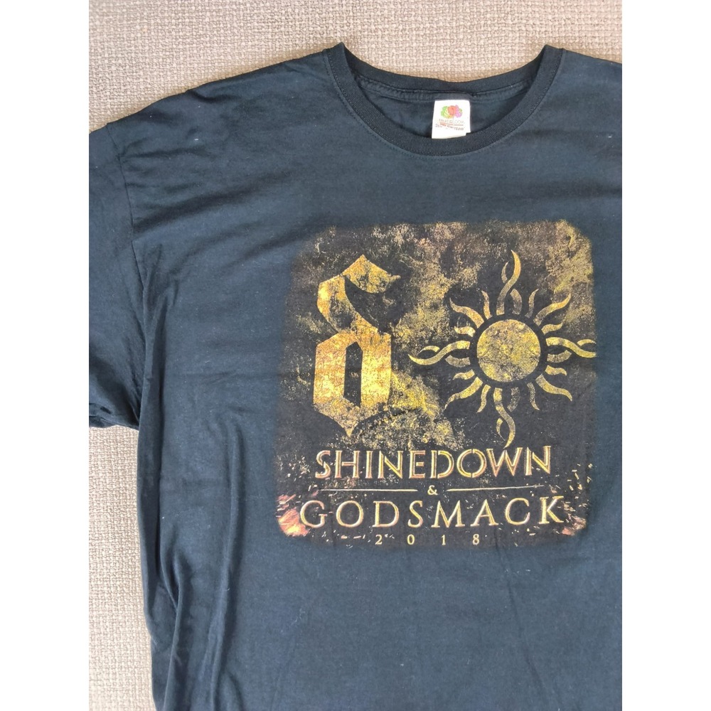 Shinedown Godsmack Tour 2018 Concert T Shirt Black Rock Band Graphic